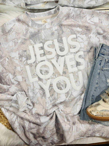 Jesus Loves You Camo Crewneck