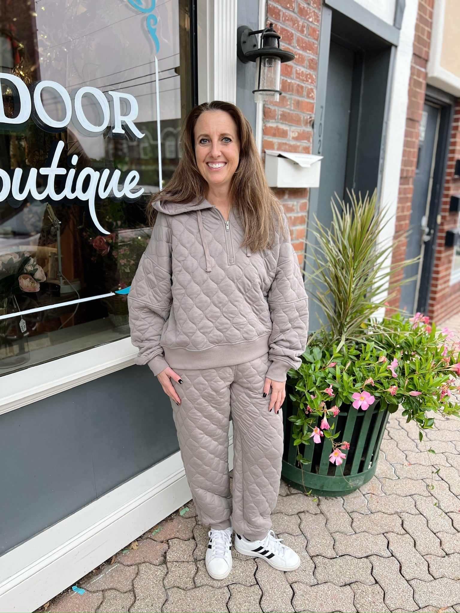 Taupe Quilted Jogger