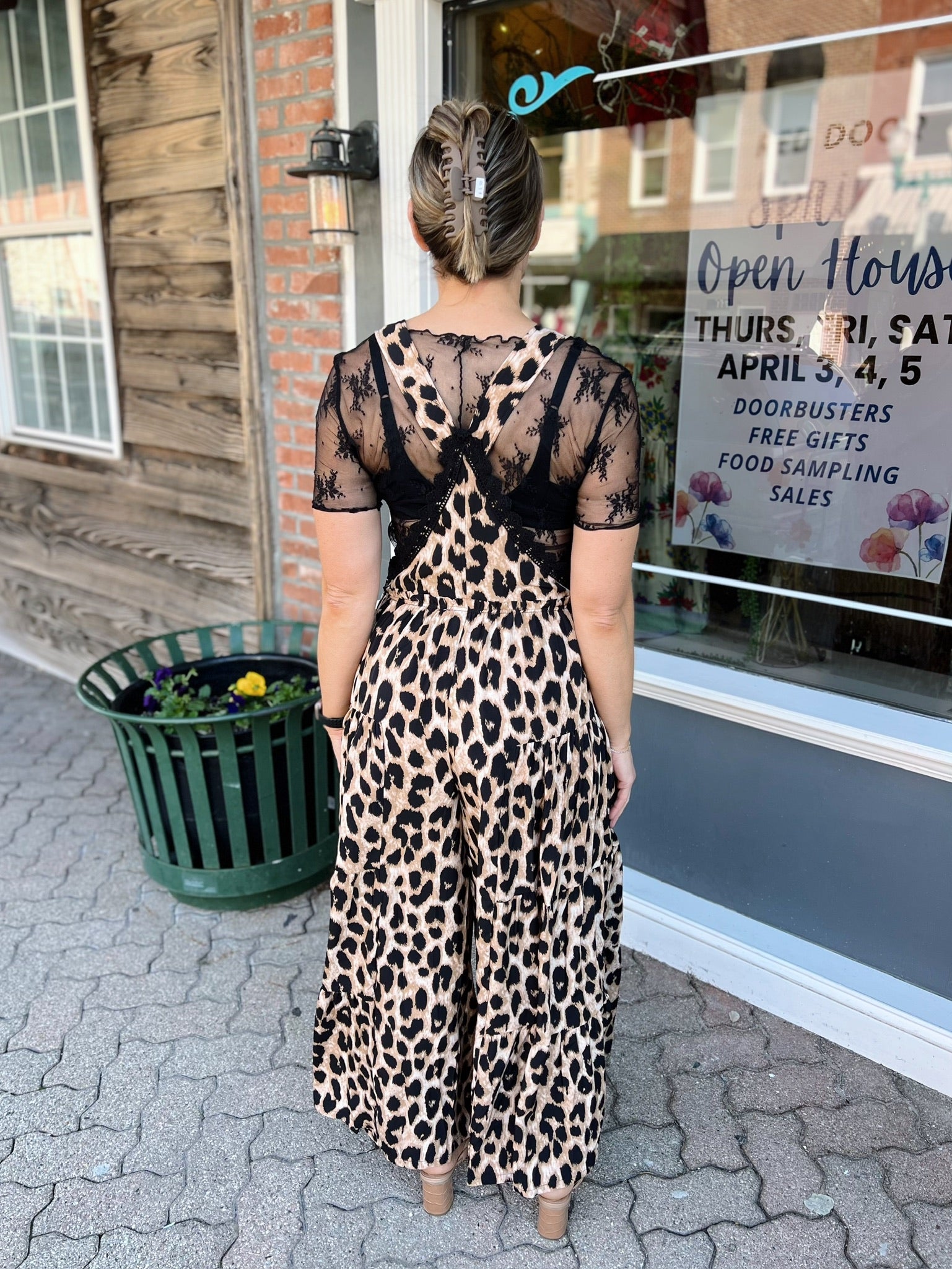 Cheetah Print Wide Leg Jumpsuit