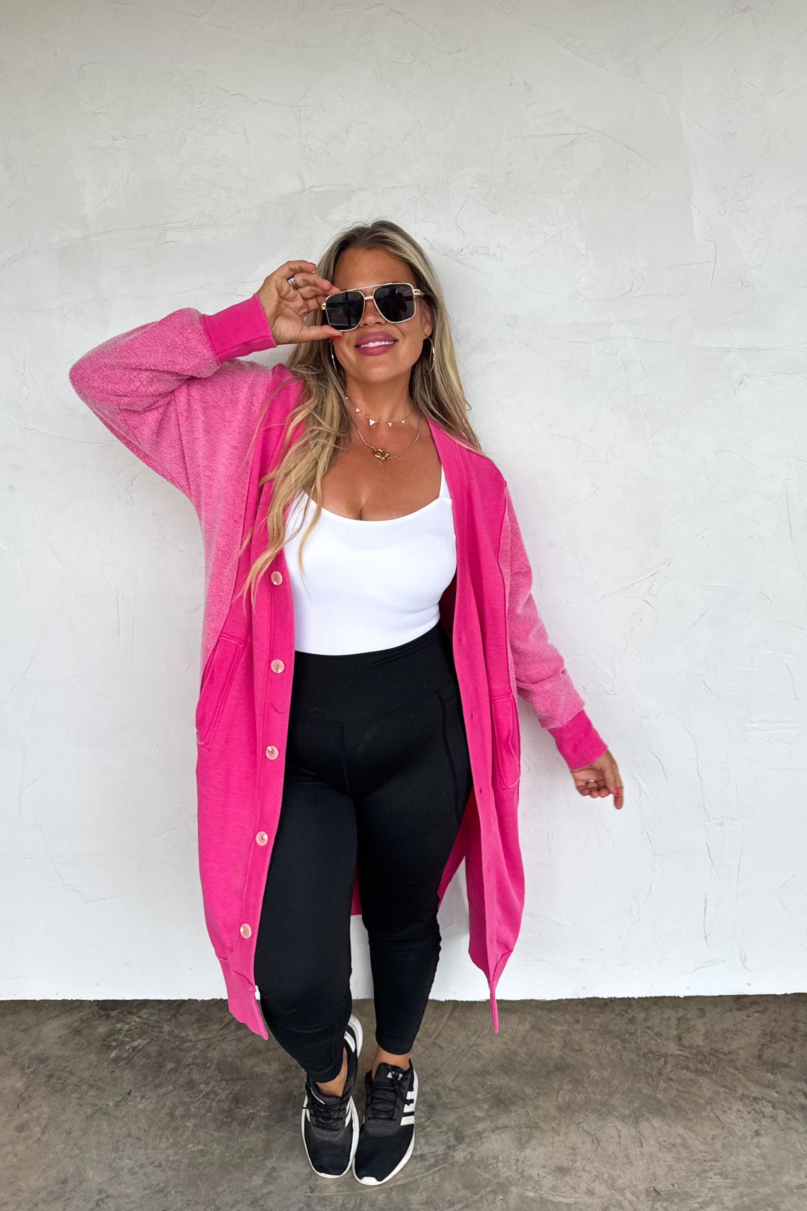 Sweatshirt Duster Length Cardigan
