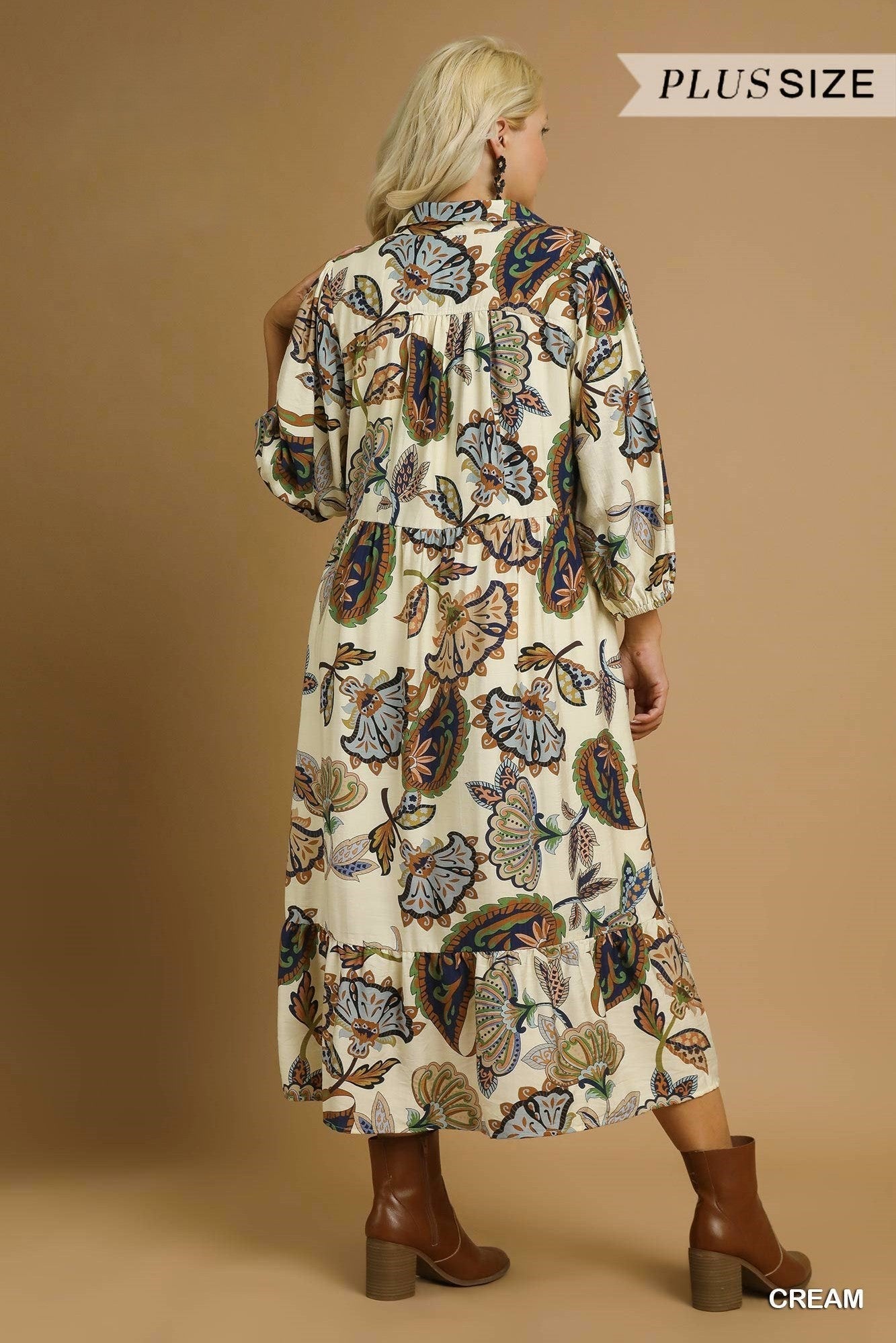 Boho Paisley Tiered Midi Dress