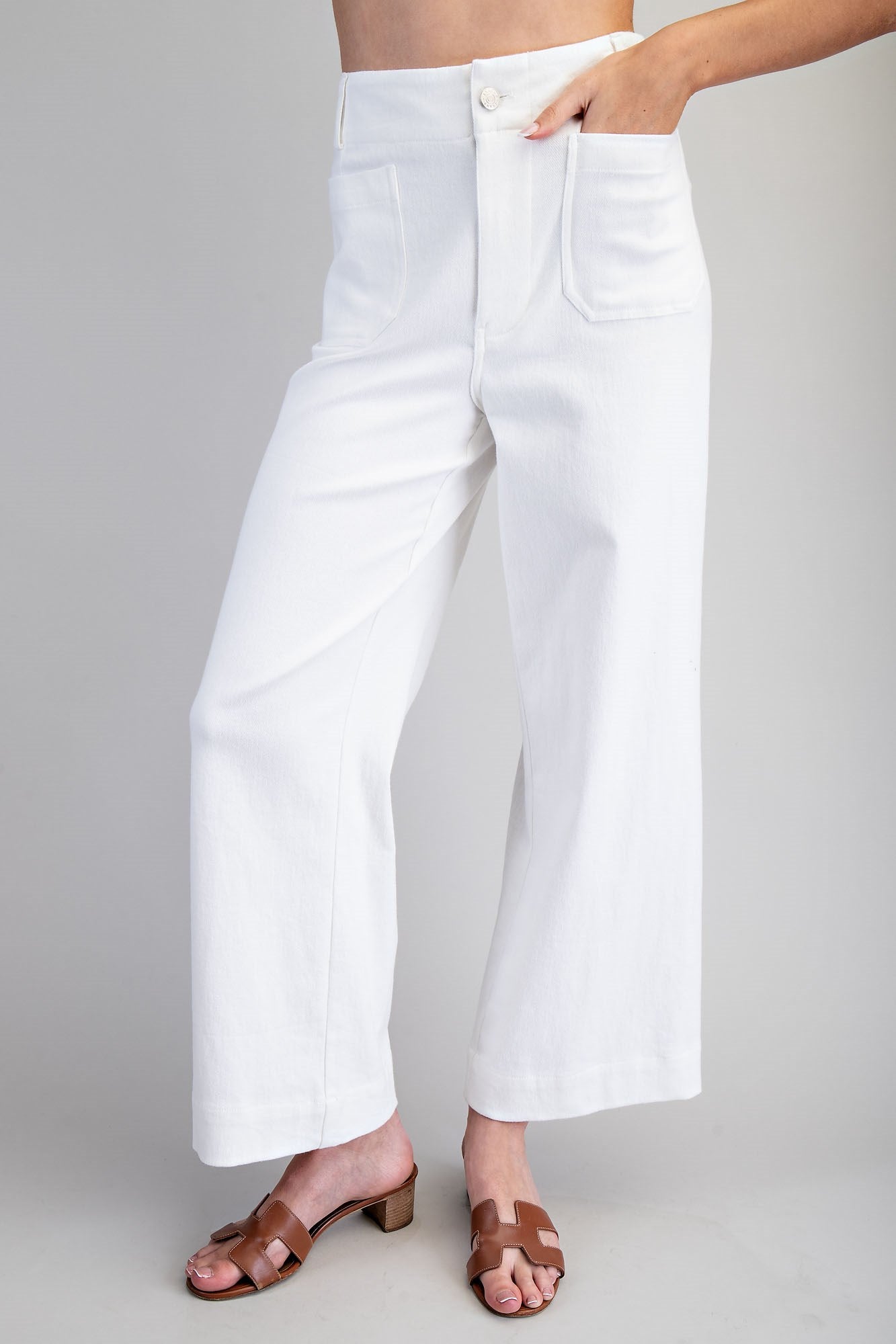 Wide Leg Pants With Front Pockets