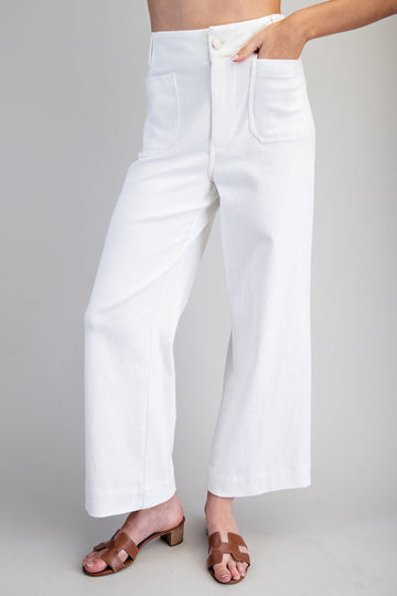 Wide Leg Pants With Front Pockets