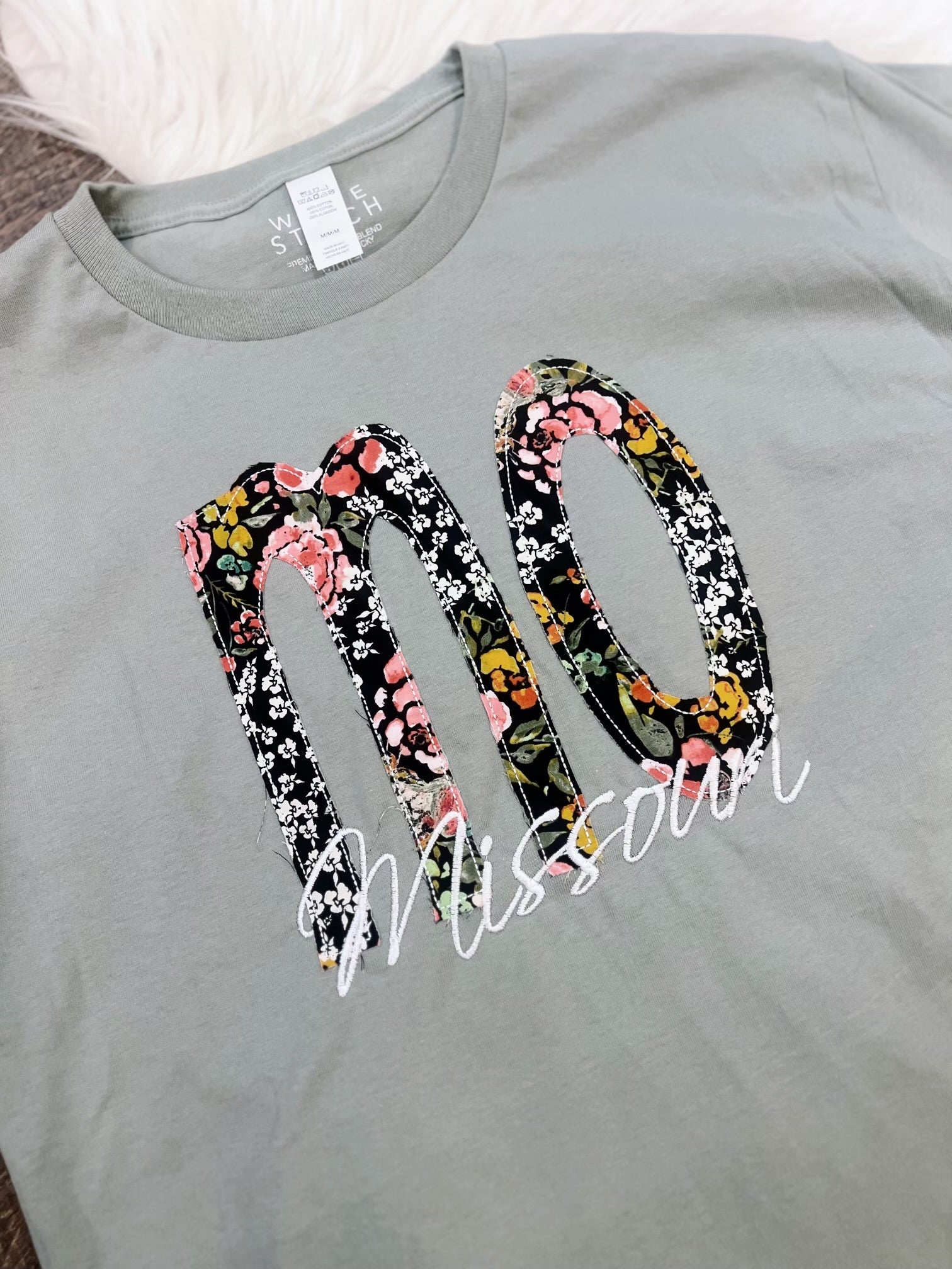 Moss Green Garden Floral State Tee