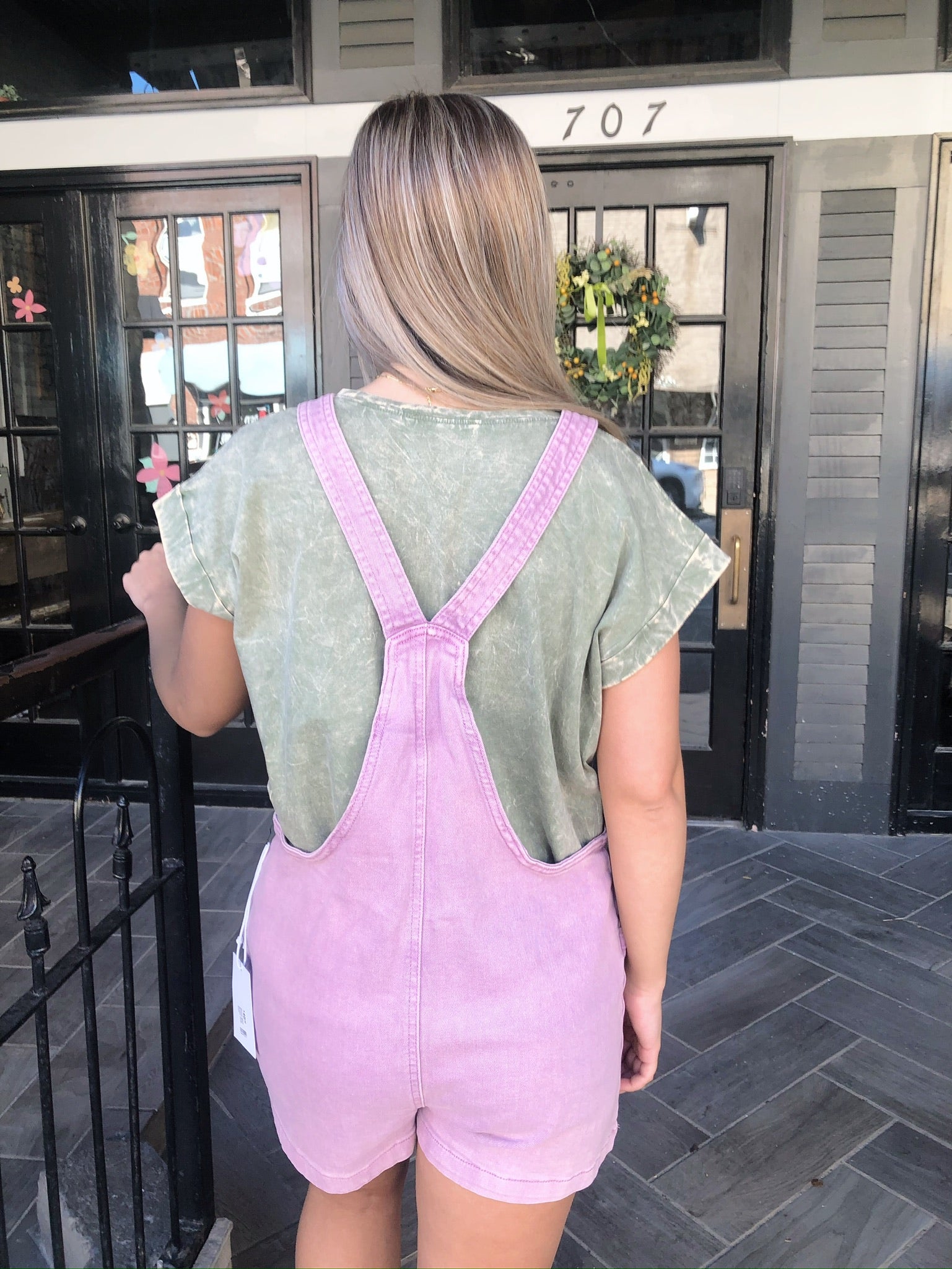 Mineral Wash Knotted Strap Romper
