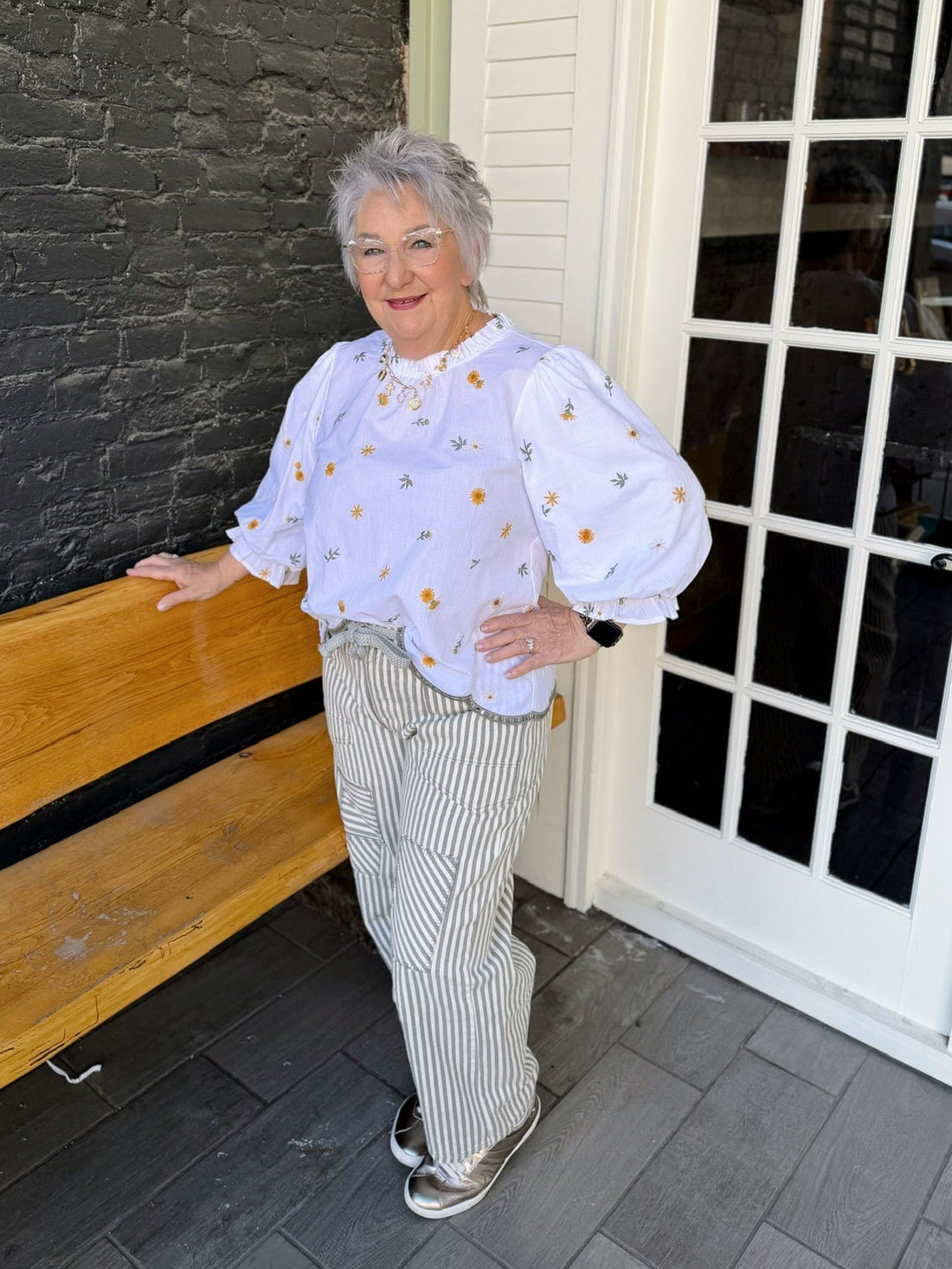 Gray Striped Rope String Waisted Pants