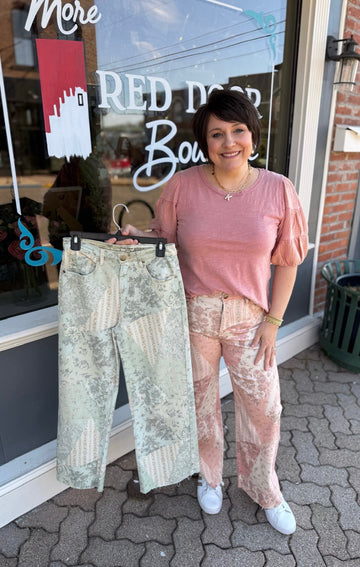 Patchwork Printed Stretch Pants