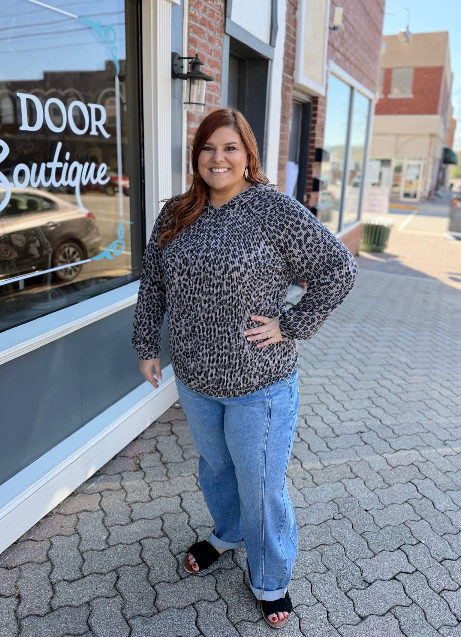 Curvy Kylee Slouchy Barrel Double Button Jean