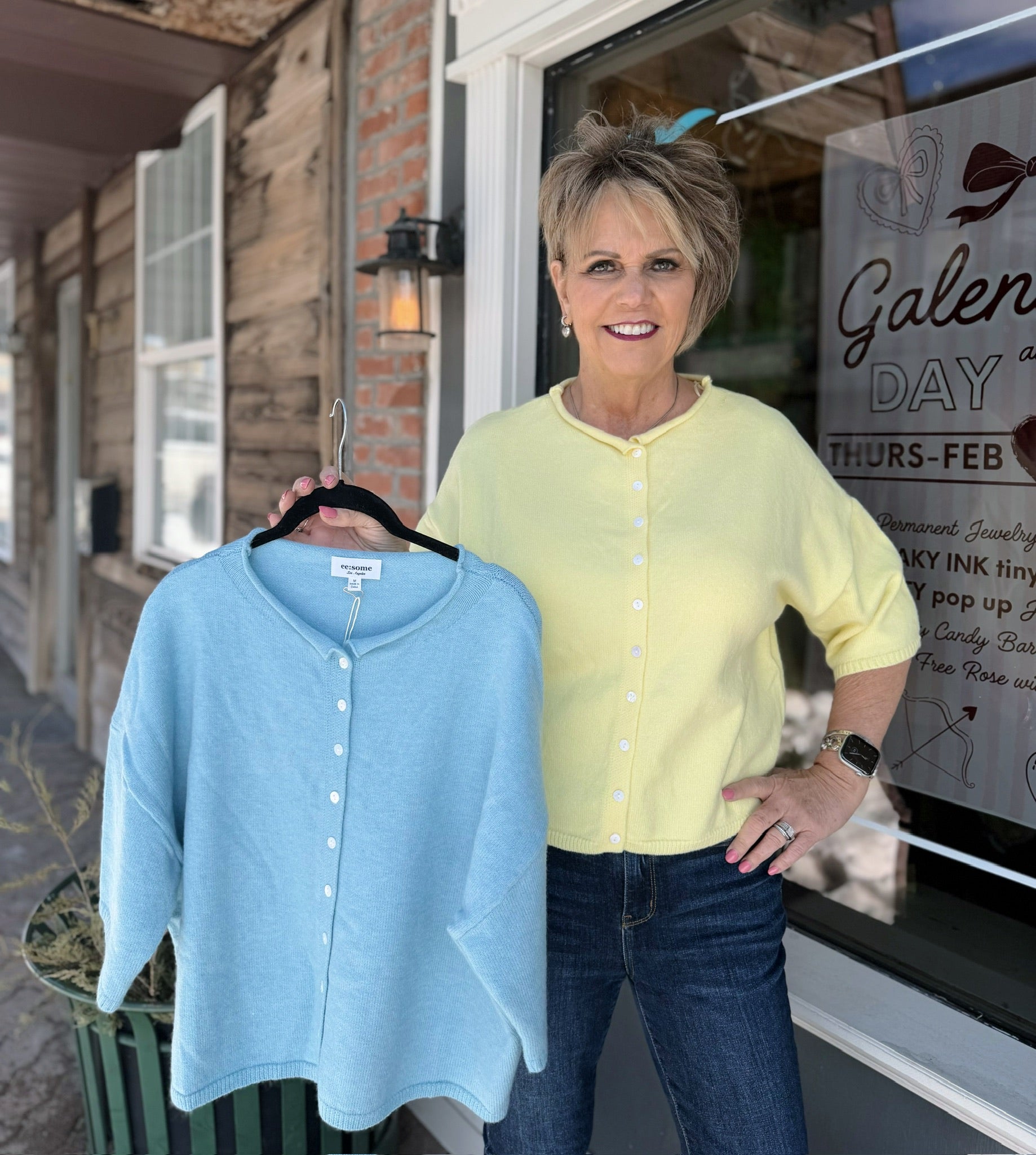 Button Down Half Sleeve Cardigan