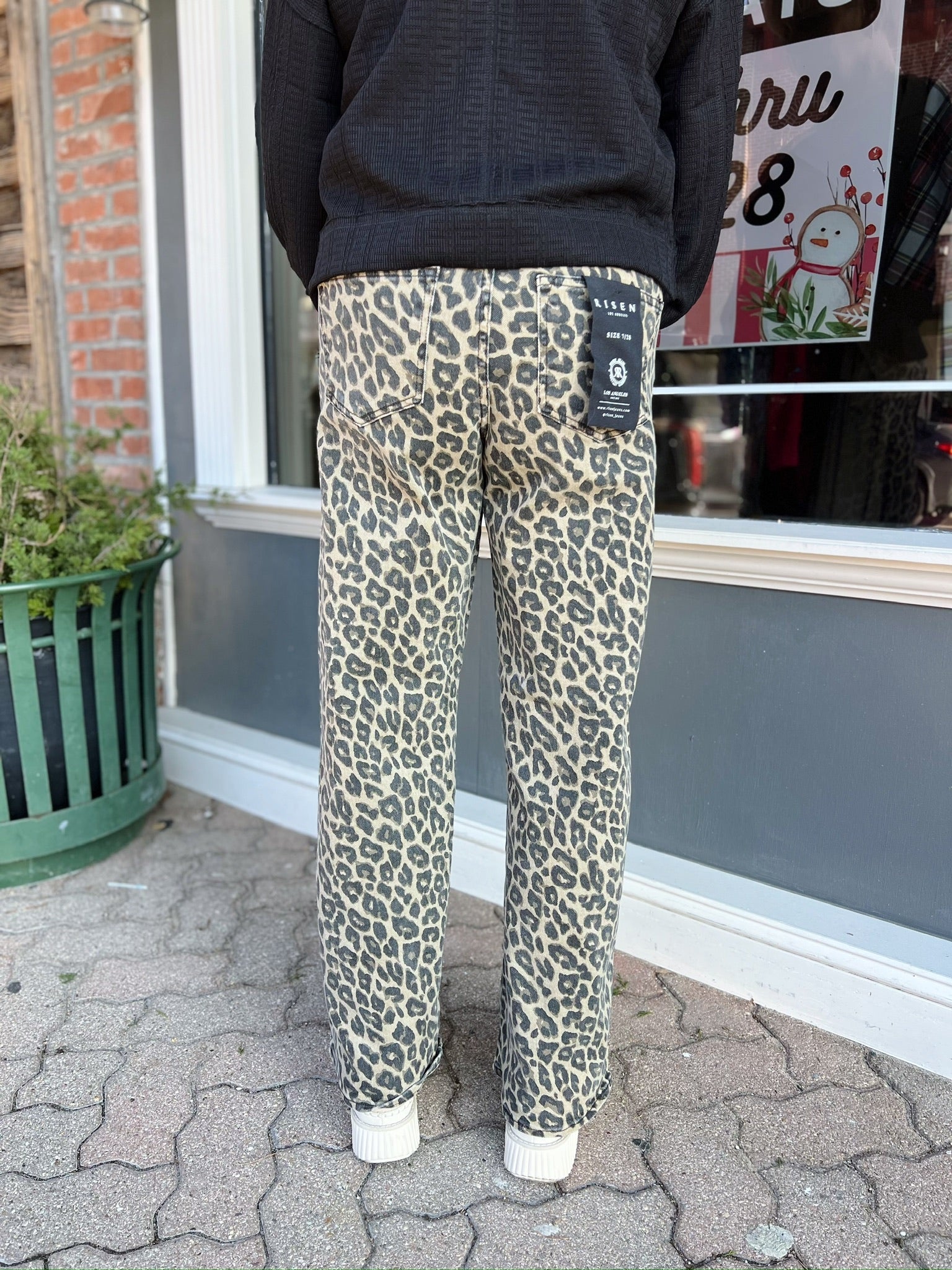 Tanner's High Rise Leopard Wide Leg Jeans