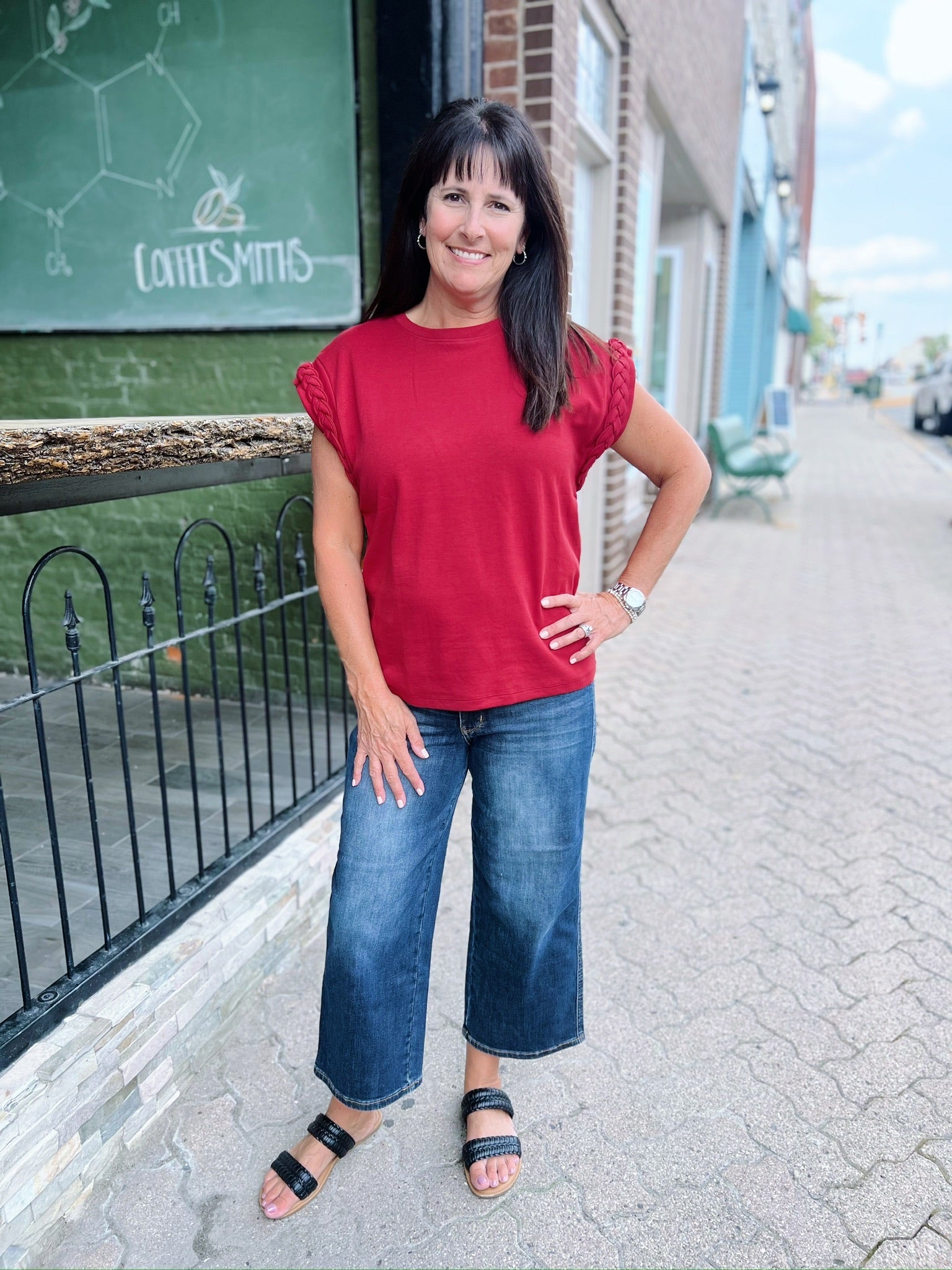 Braided Cap Sleeve Top