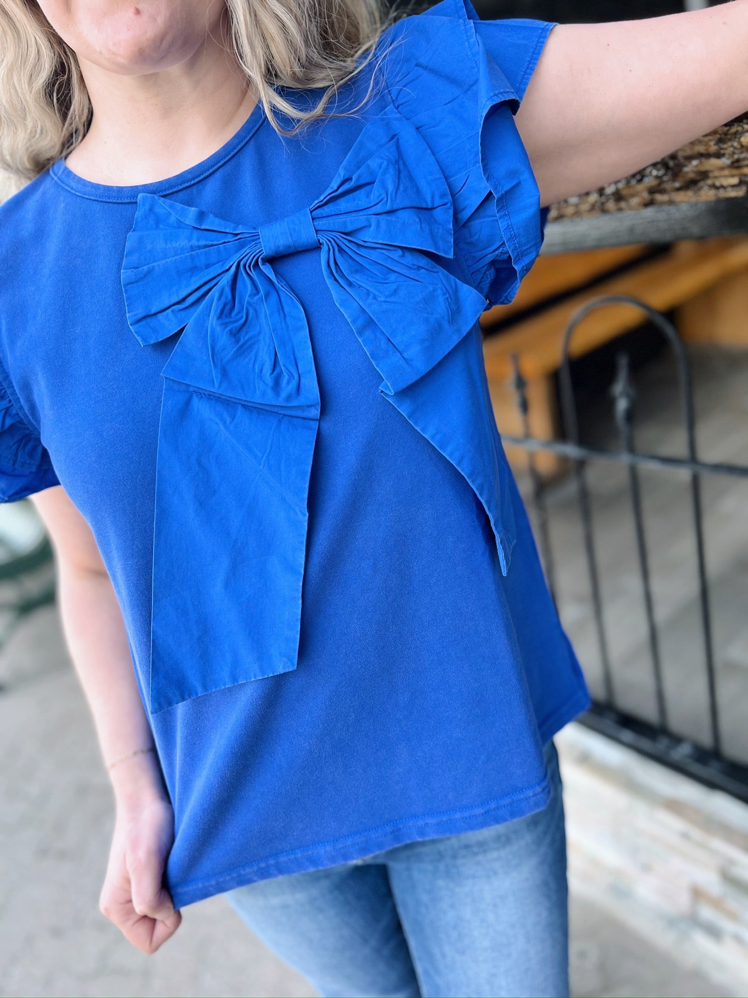Solid Big Bow Top