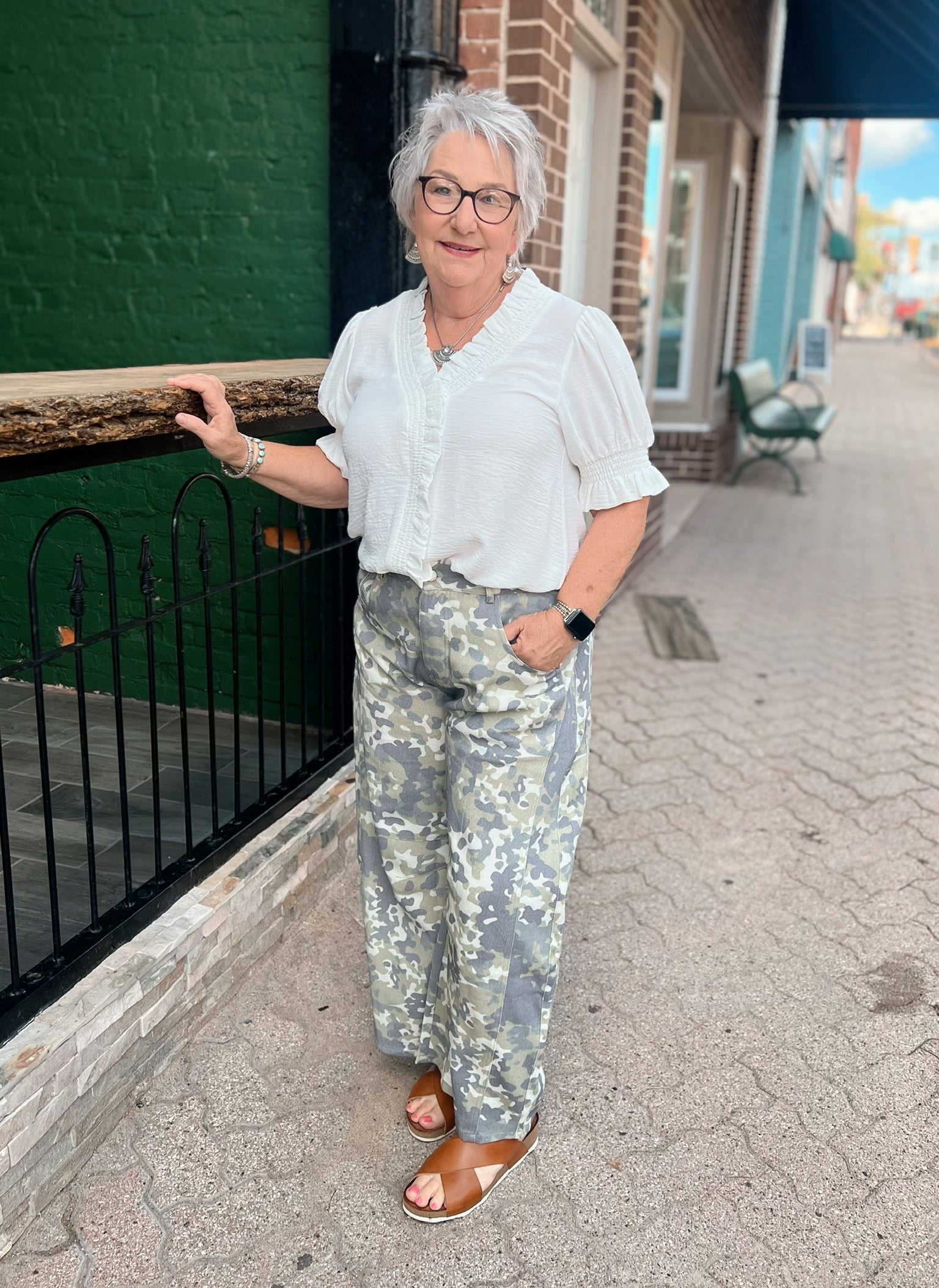 Sage Soft Washed Camo Barrel Pants