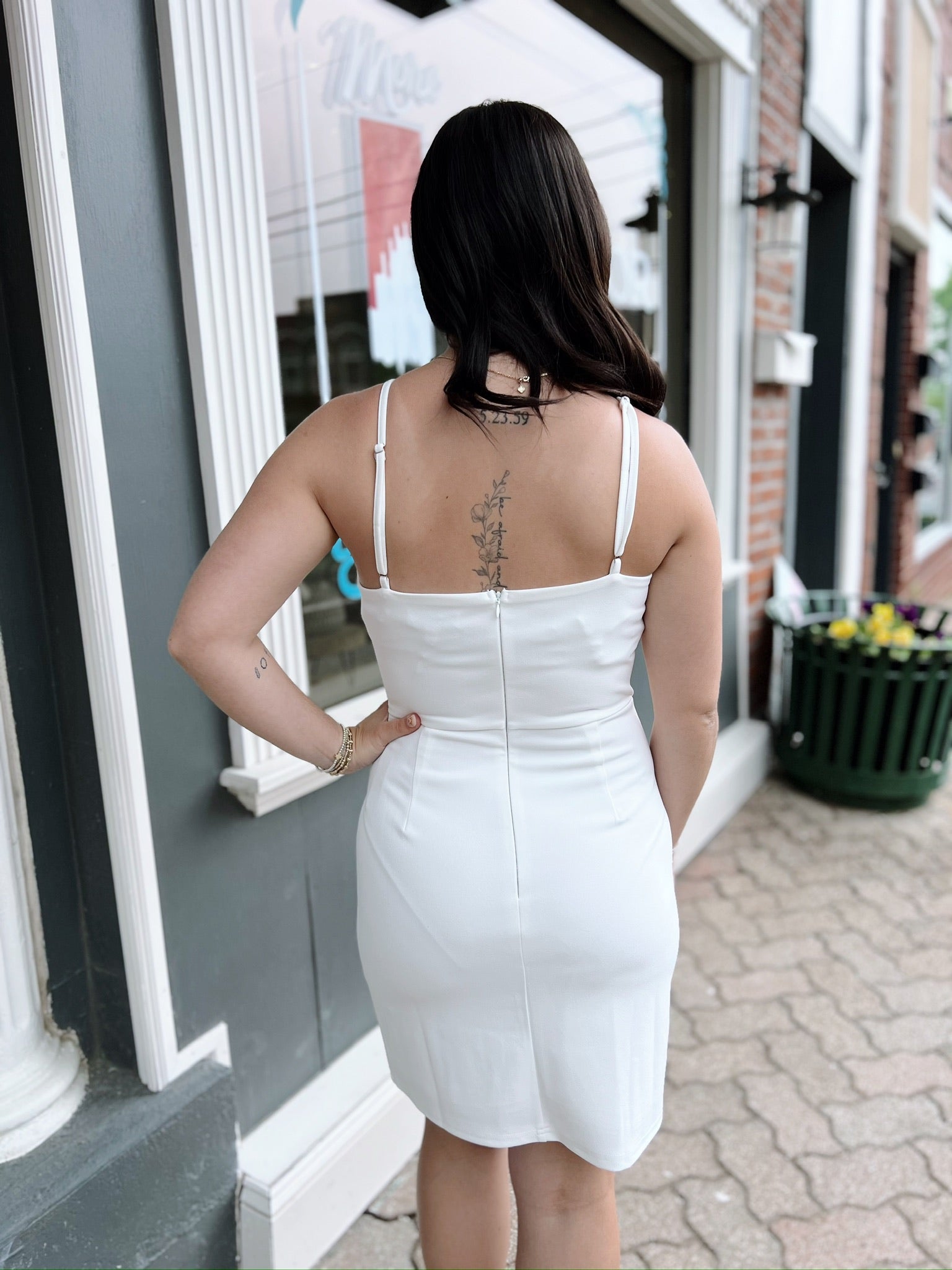 Off White Rosette Dress