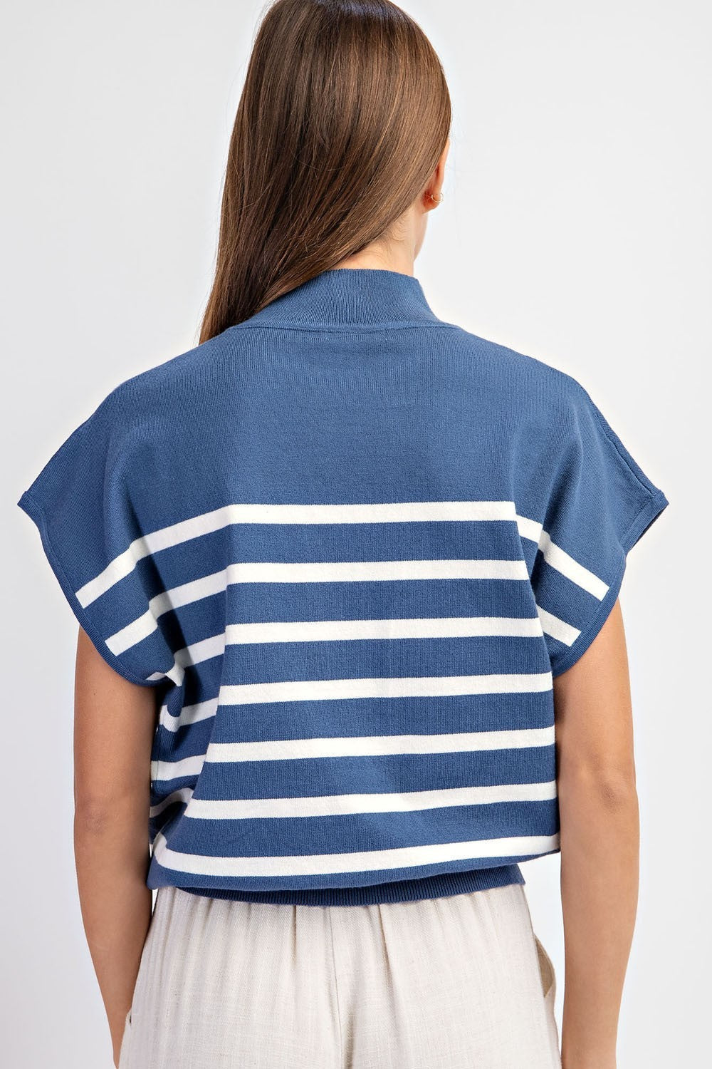 Indigo Short Sleeve Striped Top