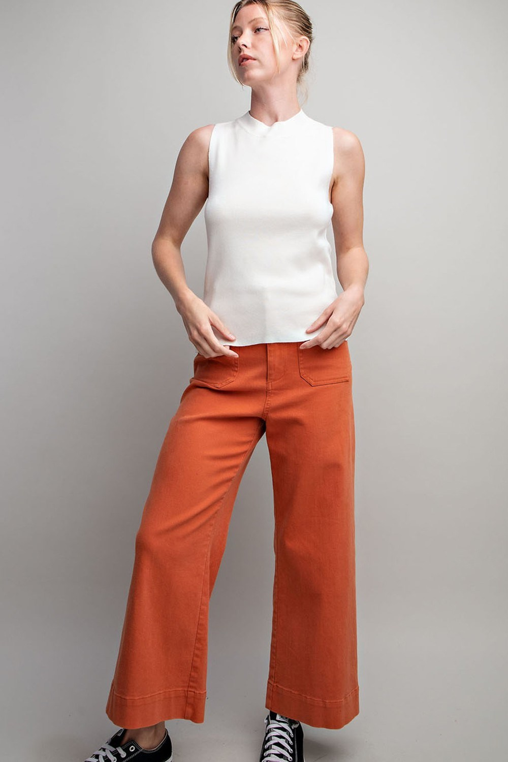 Fitted Mock Neck Tank