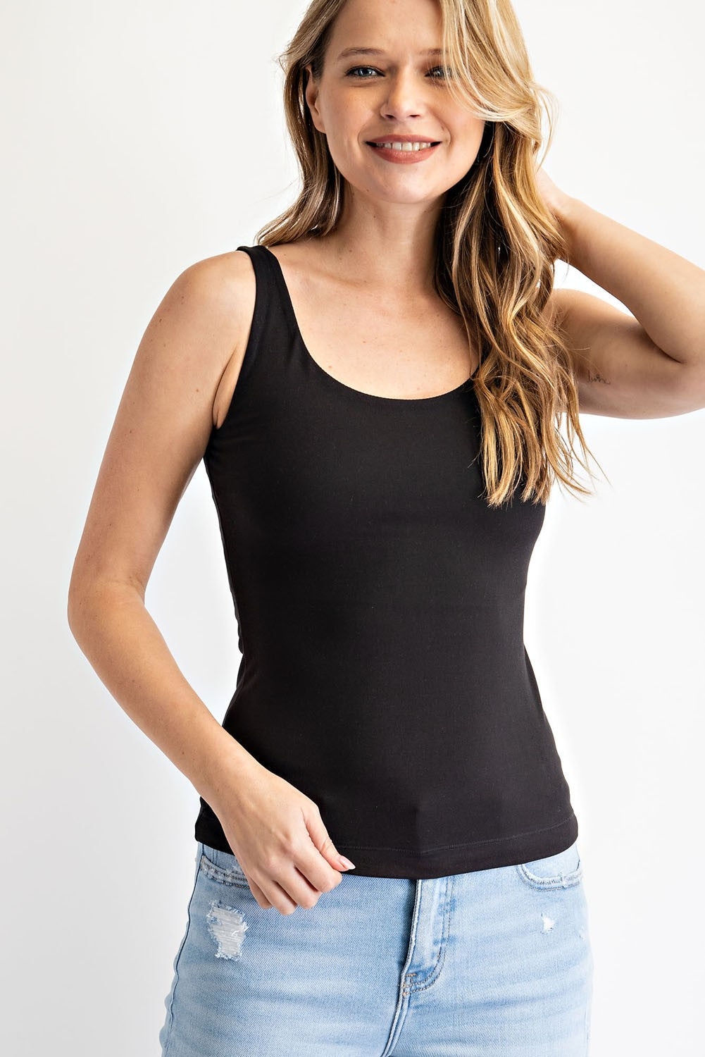 Curvy Butter Yoga Fabric Round Neck Tank
