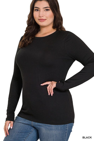 Curvy Basic Long Sleeve Tee