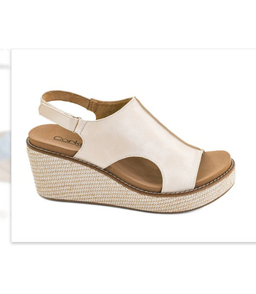 Ecru Carley's Rattan Wedges