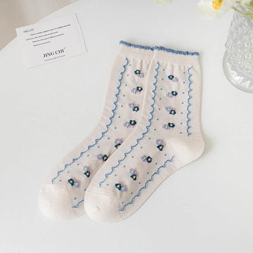 Haisley Blue Floral Socks