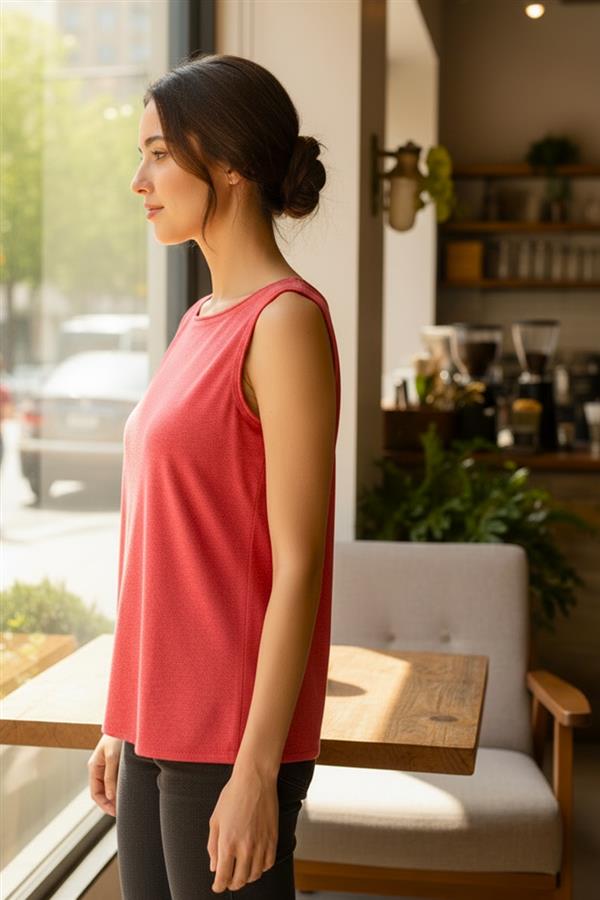 Wide Crew Neck Sleeveless Solid Sweater