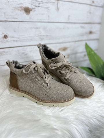 Campfire Brown Tweed Laced Booties