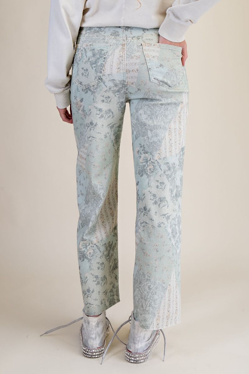 Patchwork Printed Stretch Pants