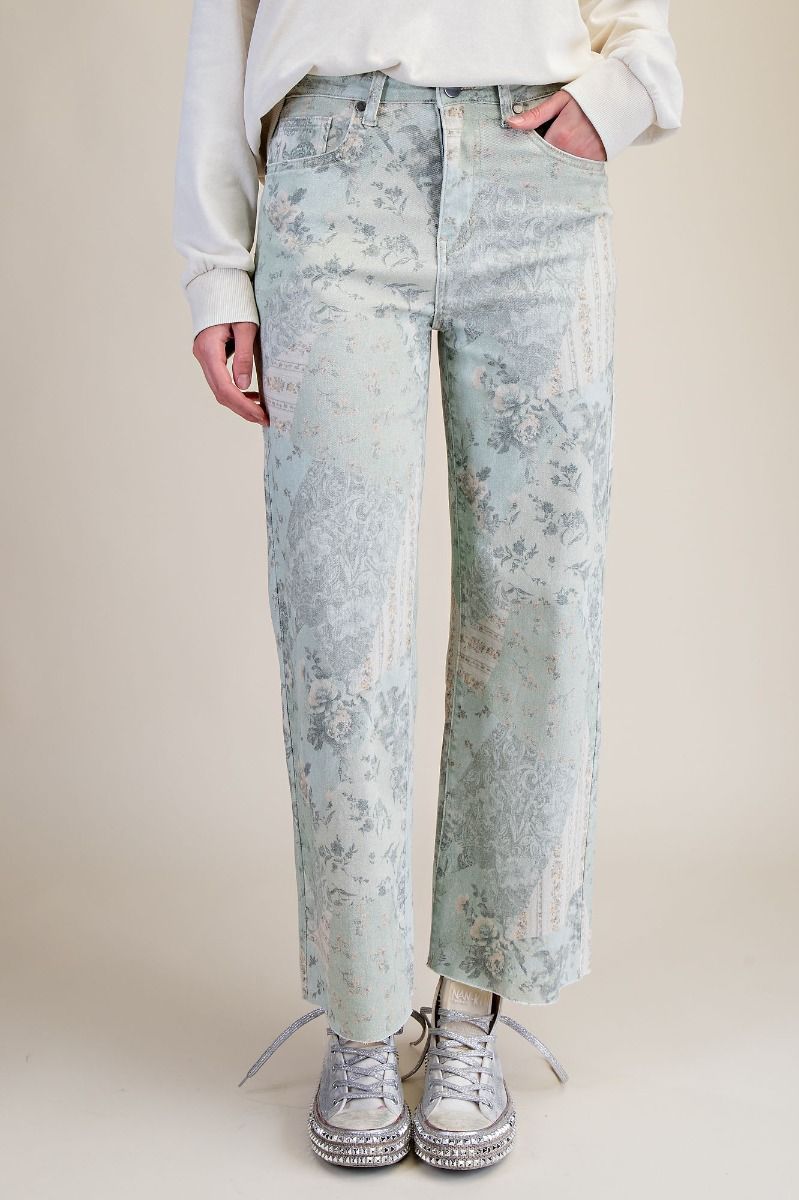 Patchwork Printed Stretch Pants