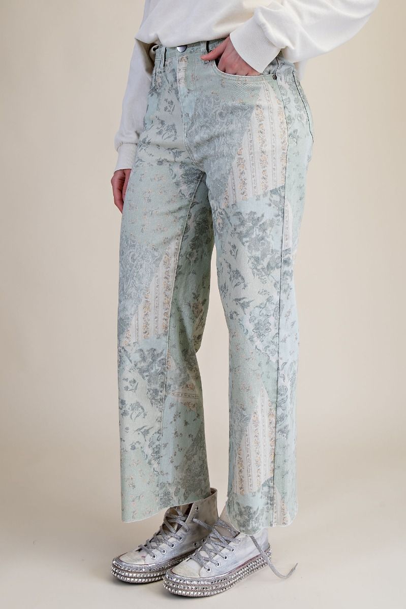 Patchwork Printed Stretch Pants