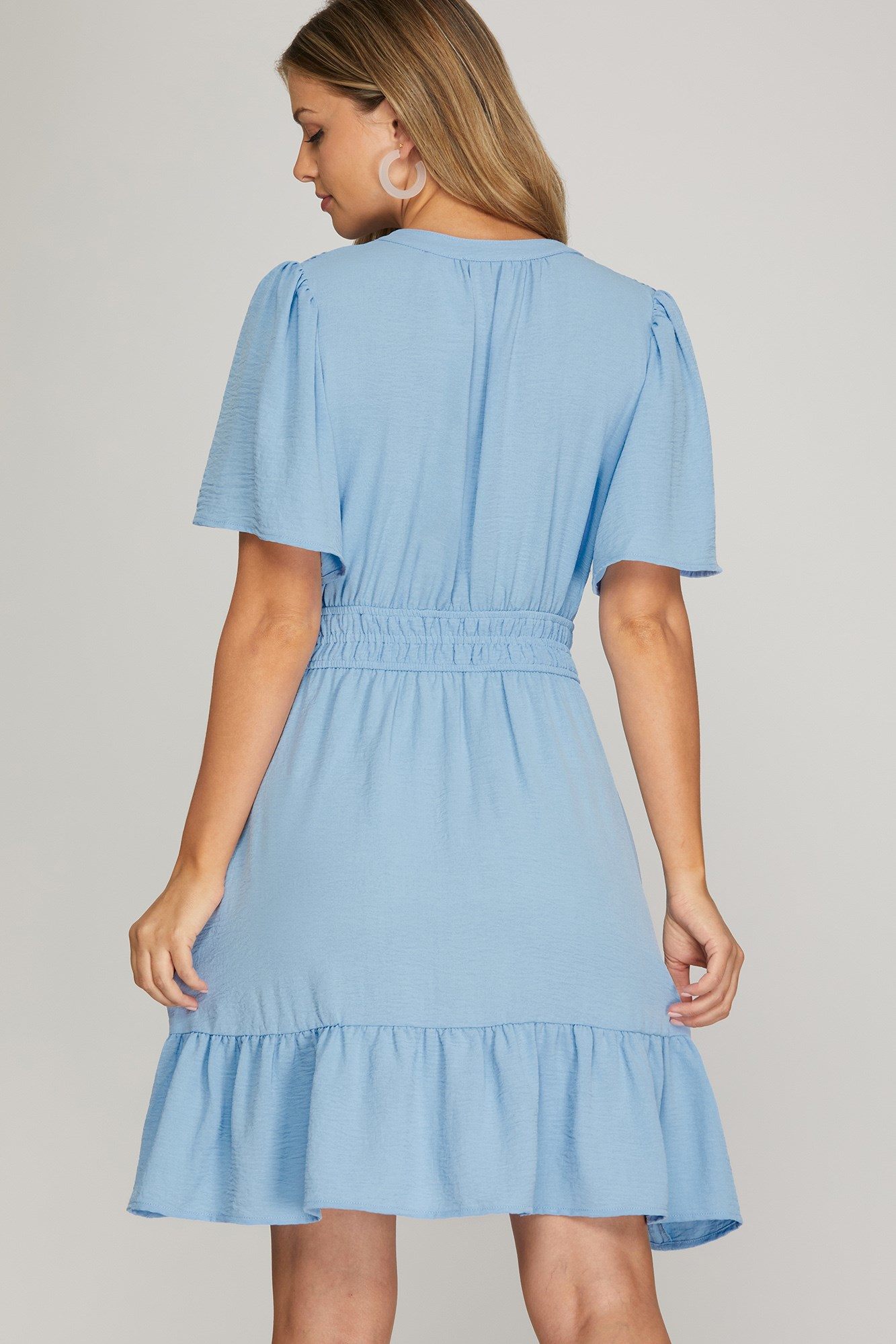Bell Sleeve Woven Dress