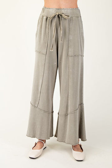 Faded Sage Terry Knit Pants