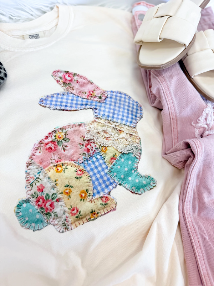 Ivory Patchwork Bunny Shirt