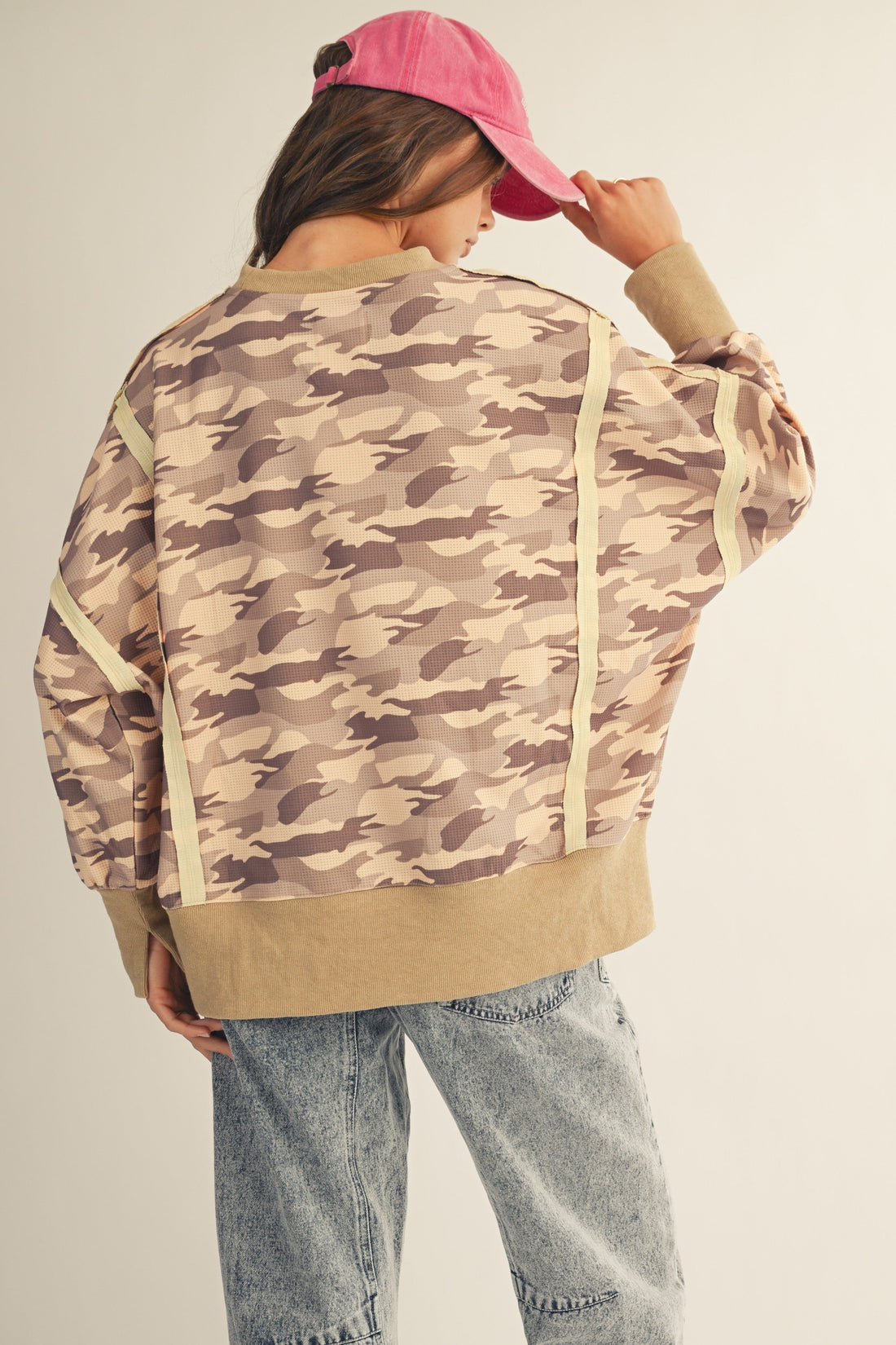Camo Waffle Loose Fit Top