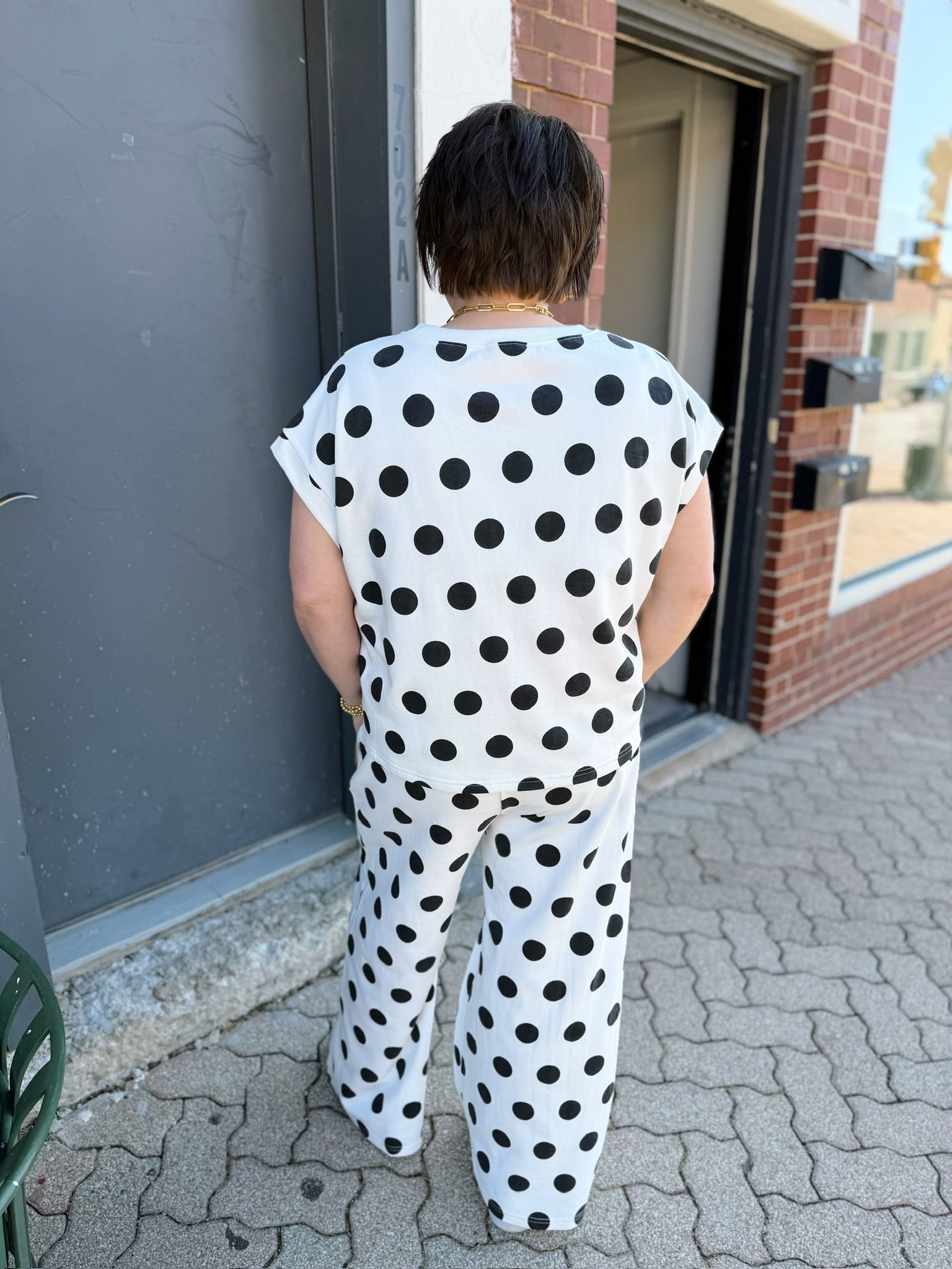 Black and White Polka Dot Short Sleeve Set