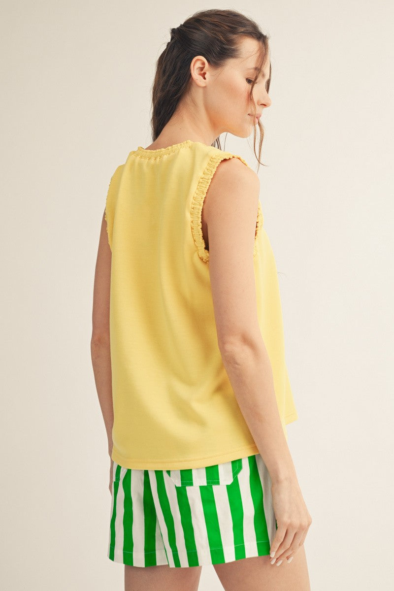 Smocking Edge Detail Tank Top