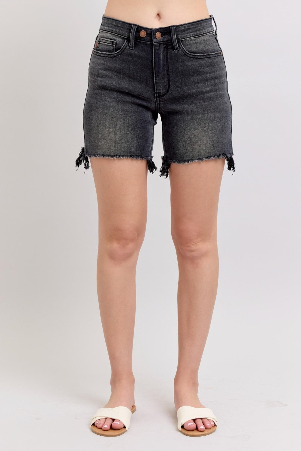 Kaley's Long Cut Off 2 Button Shorts
