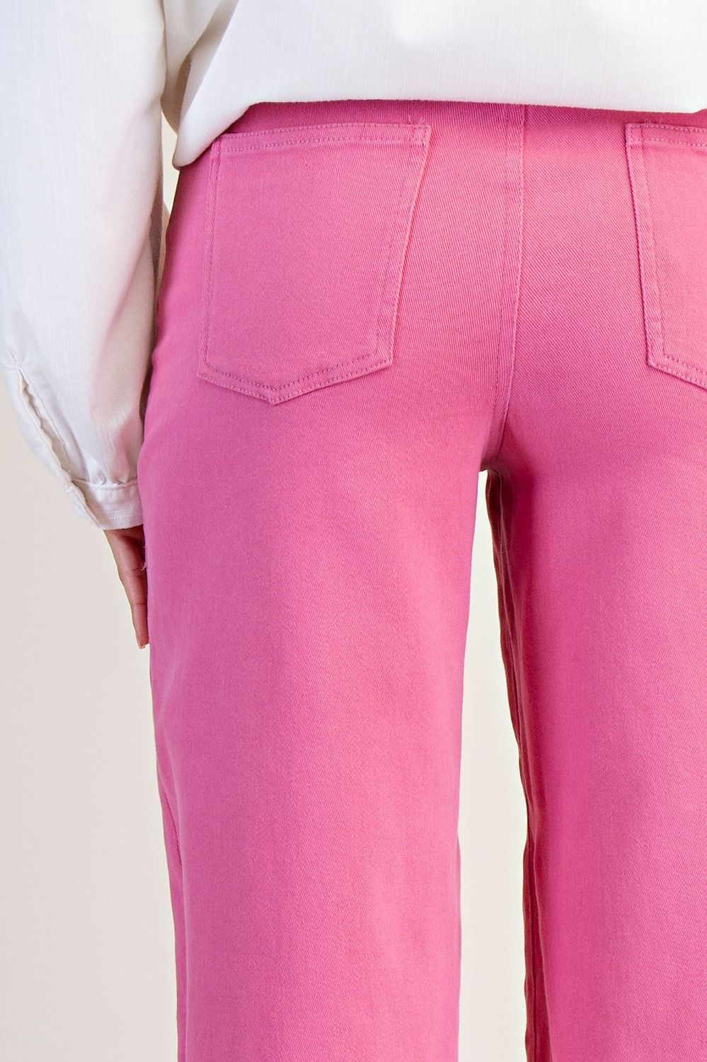 Button Front Stretch Twill Pants