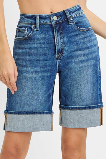 Curvy Poet's High Rise Mid Length Cuffed Shorts