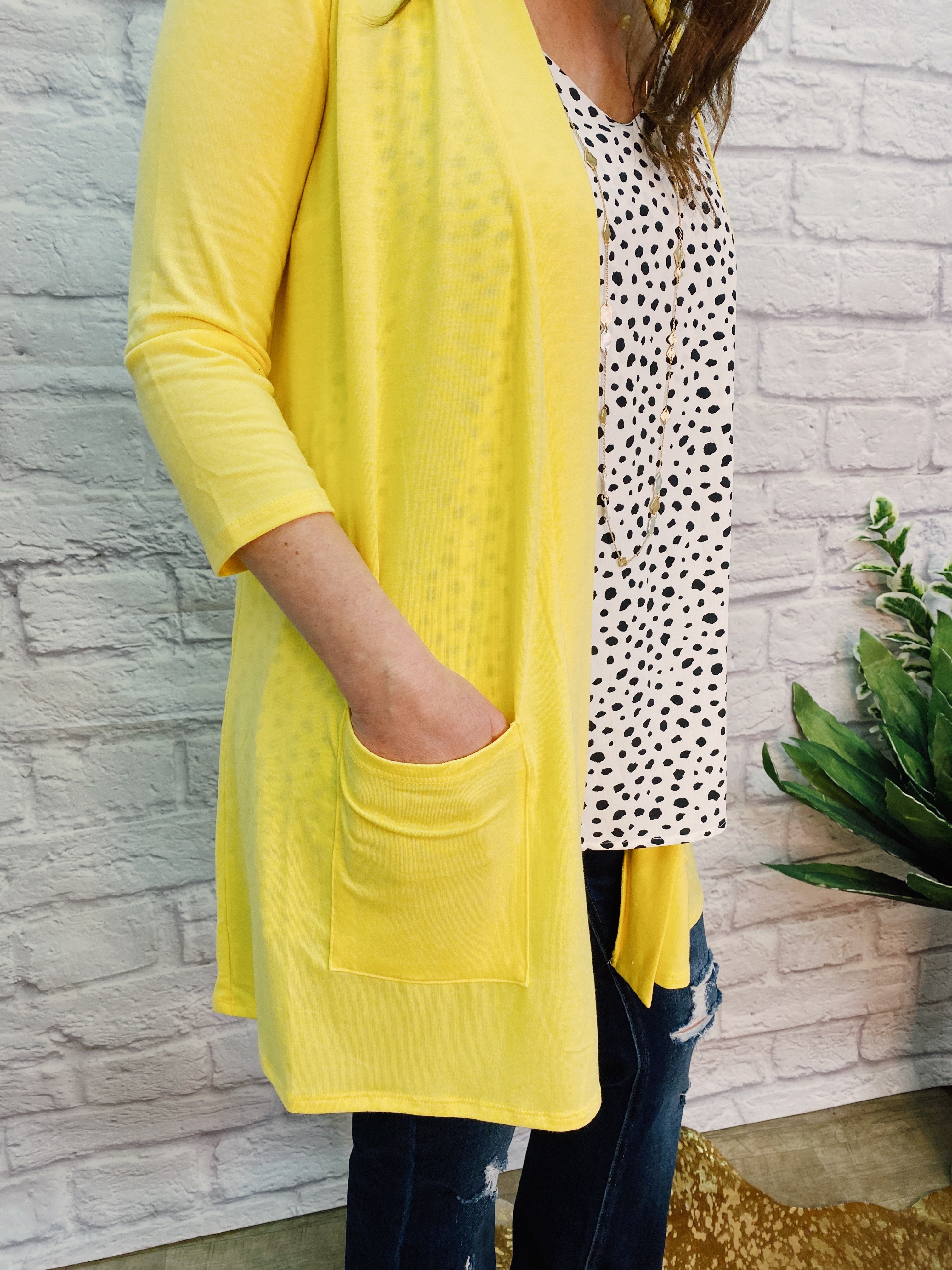 Three quarter sleeve slouchy cardigan