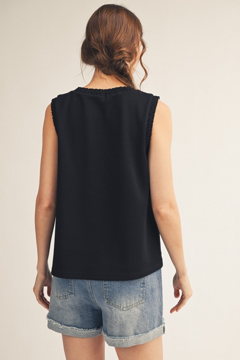 Smocking Edge Detail Tank Top