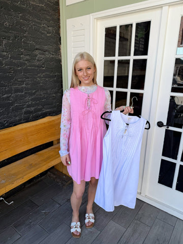 Front Tie Pleated Dress