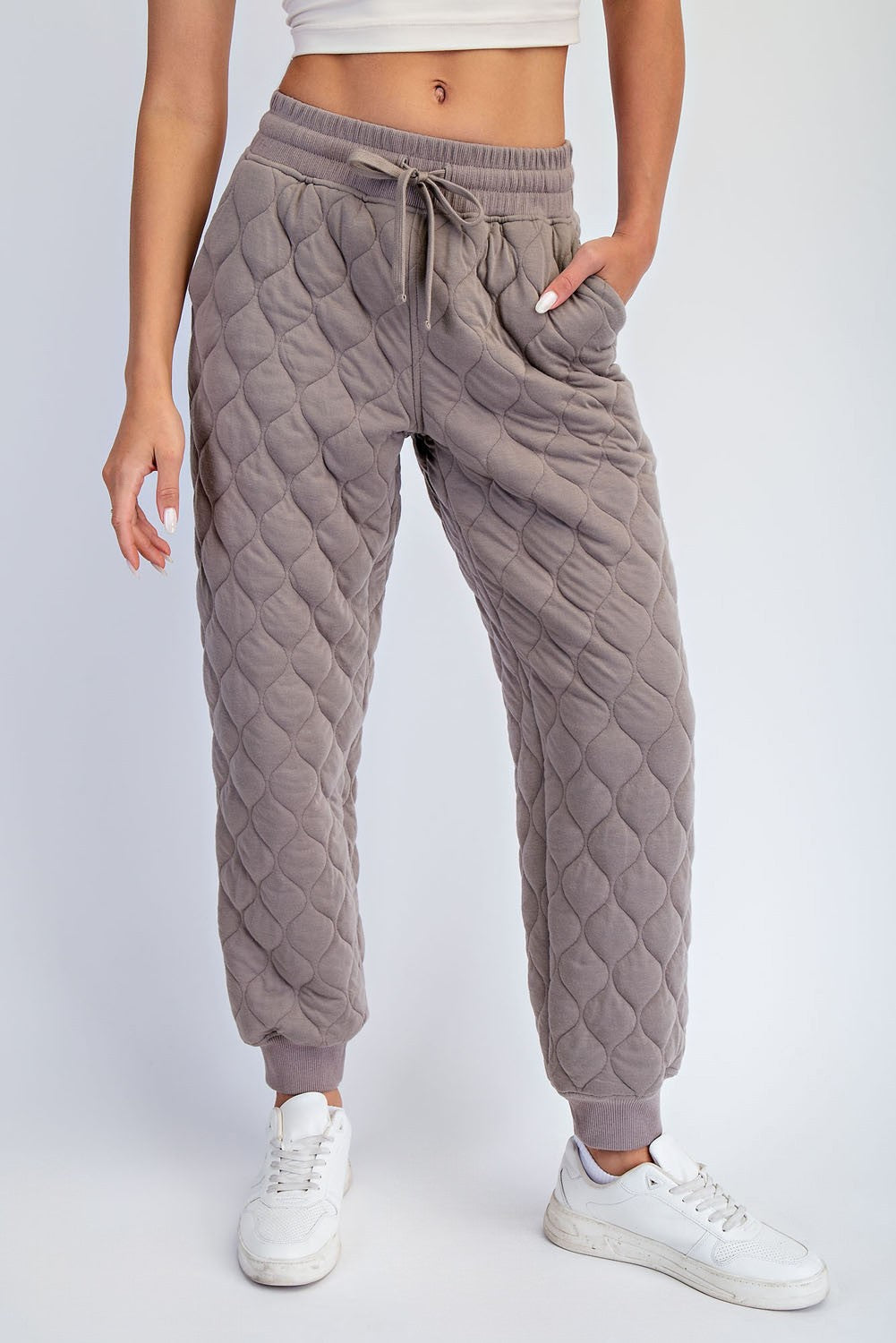 Taupe Quilted Jogger