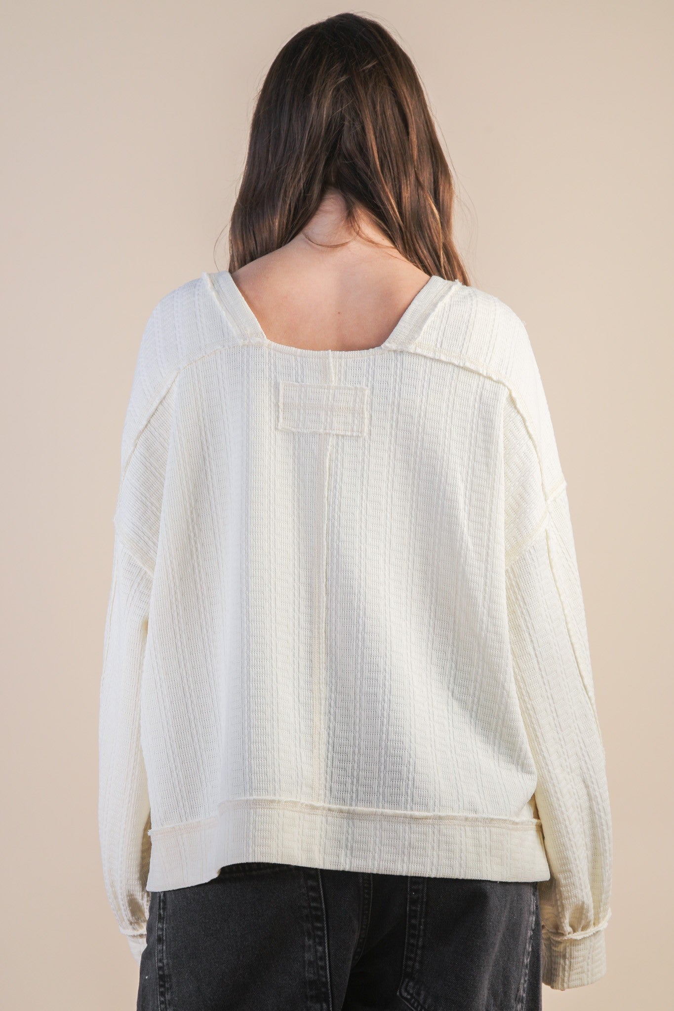 Solid Drop Shoulder Top