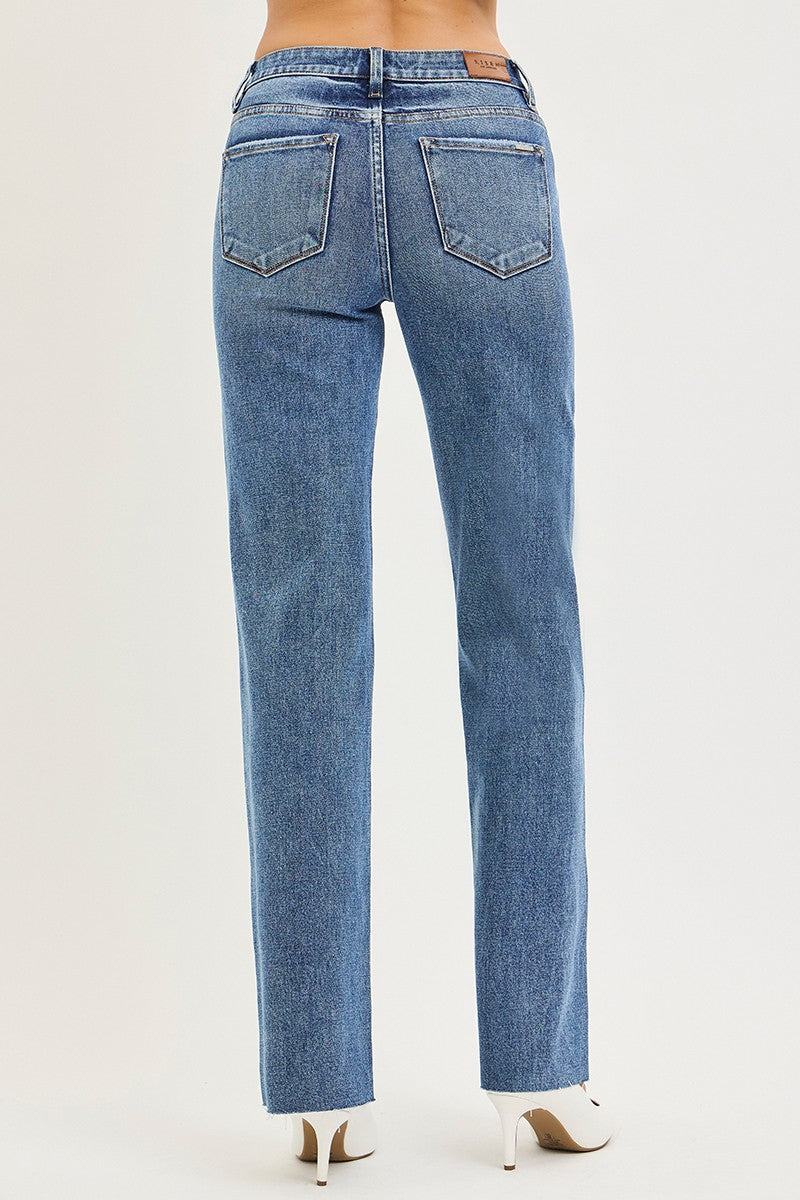 Marin's TC Mid Rise Raw Hem Straight Leg Jean