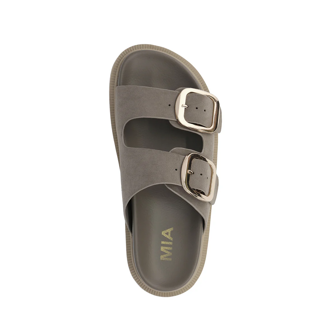 Franci's Dual Strap Gold Buckle Sandals