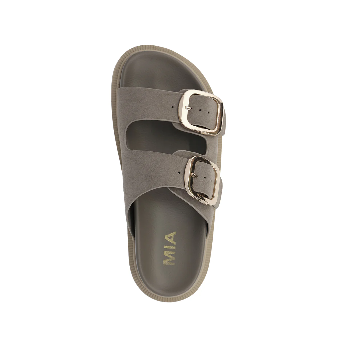 Franci's Dual Strap Gold Buckle Sandals