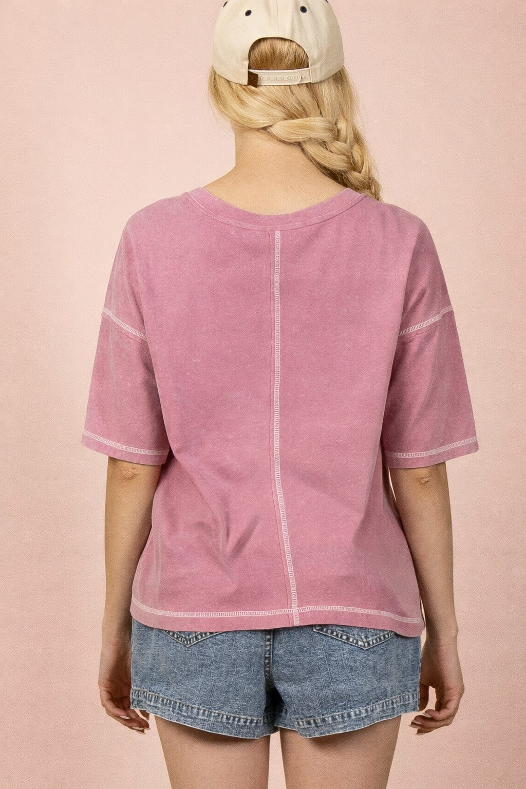 Olive Henley Stitched Pocket Tee