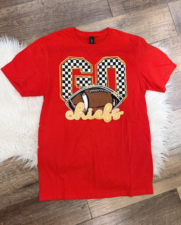 Red Go Chiefs Football Spirit Tee