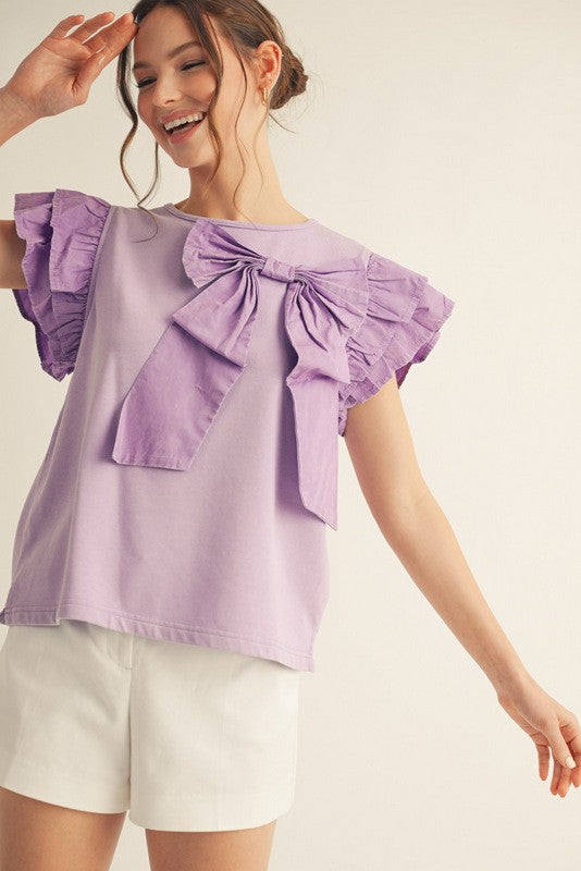 Solid Big Bow Top