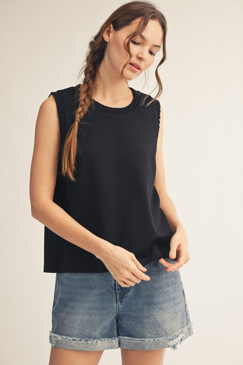 Smocking Edge Detail Tank Top